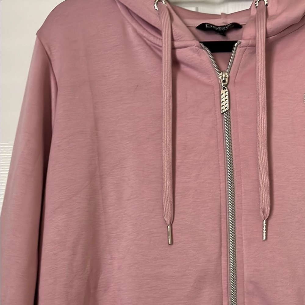 Bebe Sport Pink Hoodie with Silver Accents - Picture 4 of 5